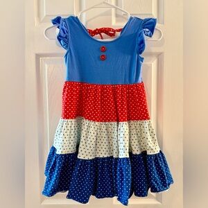 Eleanor Rose Red White and Blue Dress Size 6/7